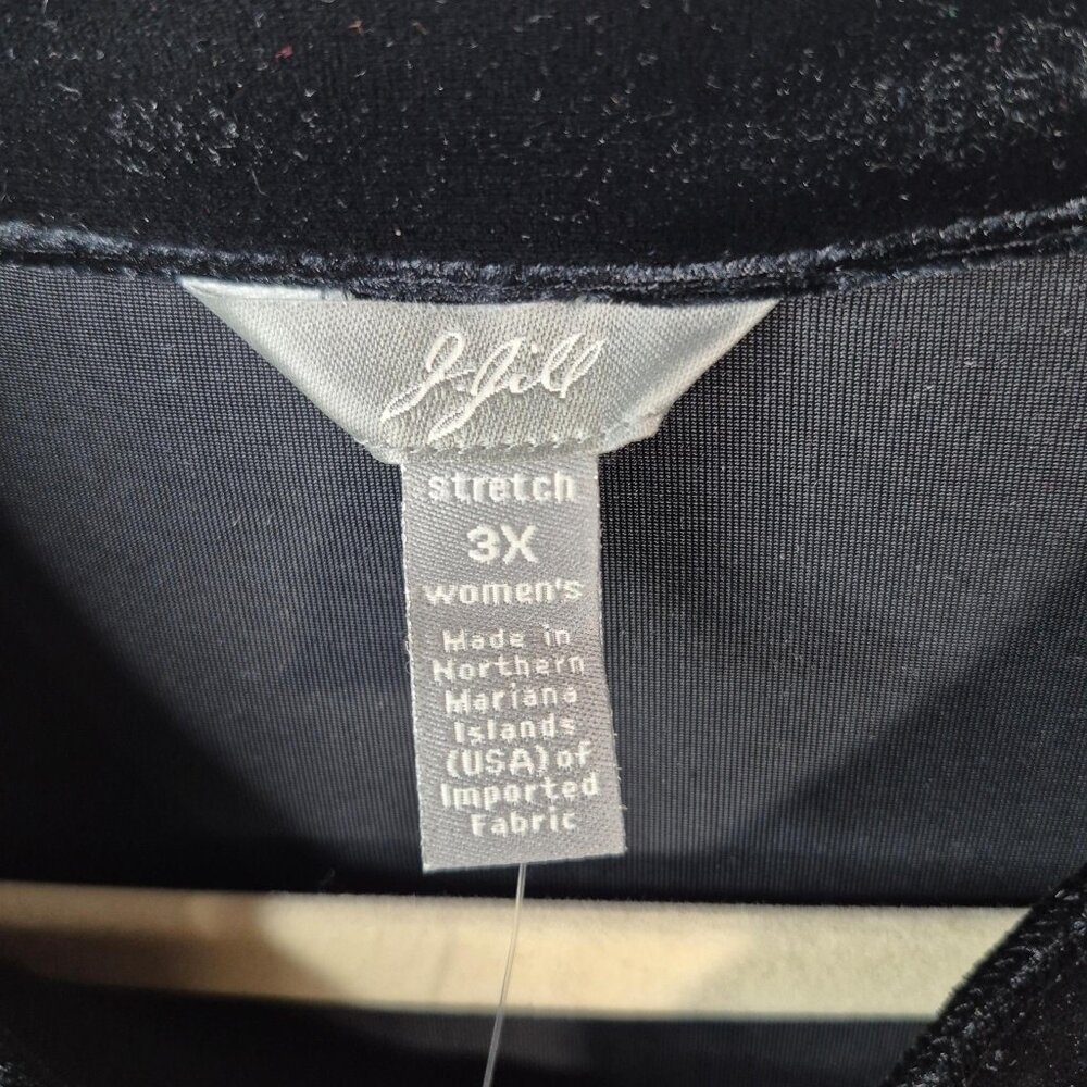 *SOLD* J Jill Top Womans 3X Black Velour Button Down Shirt Soft Embroidered - Picture 4 of 9